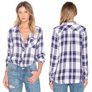 RAILS white/navy/orchid "Hunter" button up shirt